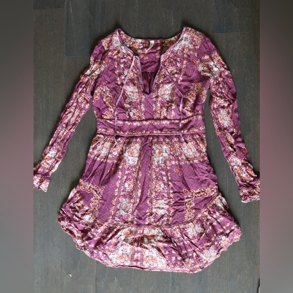 Free People Mini Bridget Dress Berry (XS)